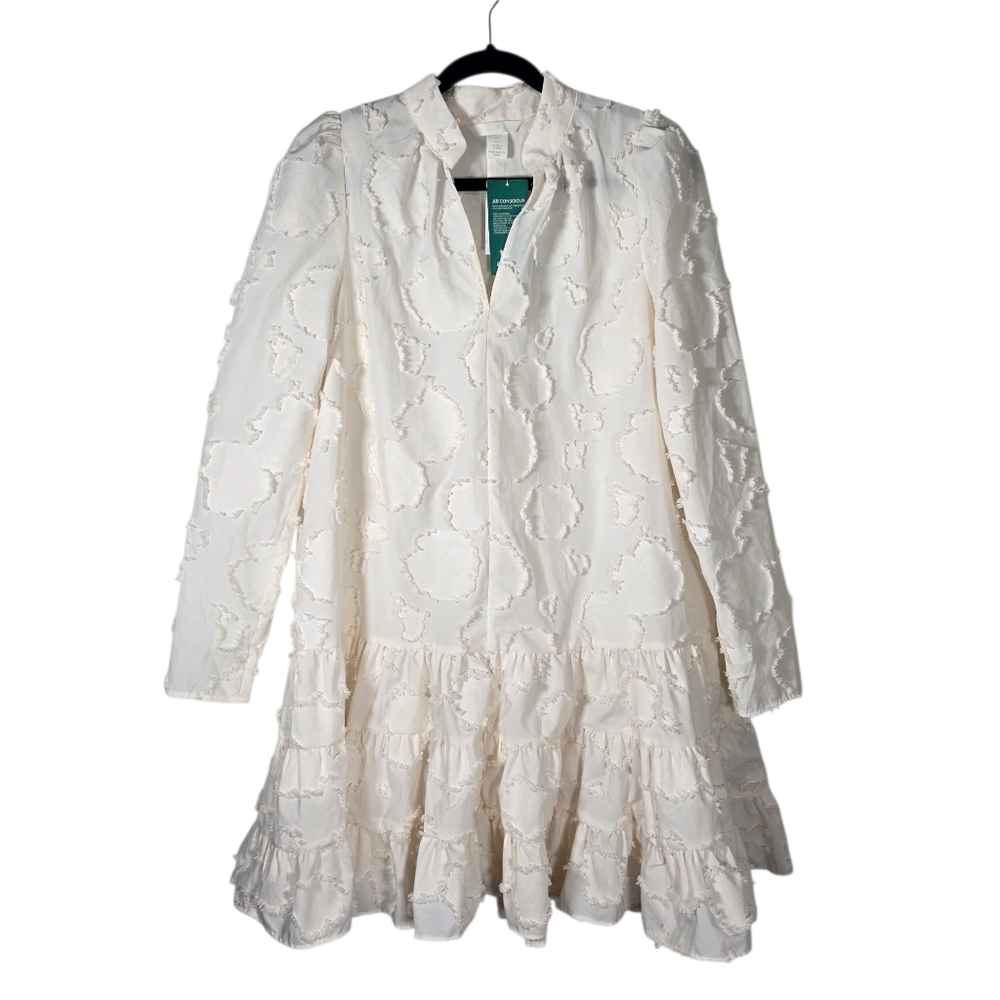H&M Cream Textured Mini Dress